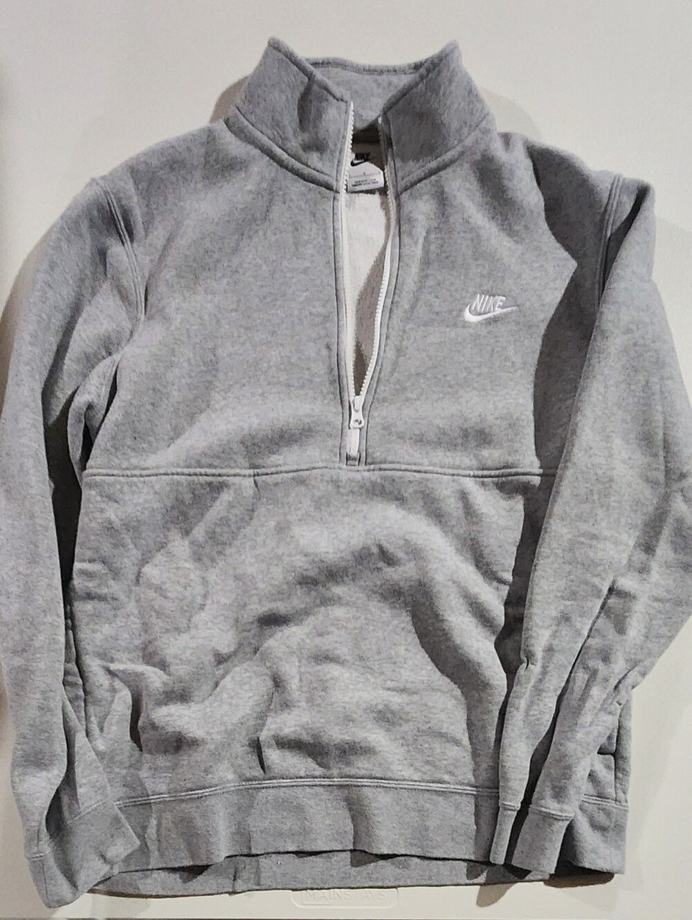 Nike Men’s Gray Quarter-Zip Fleece Pullover Size Large